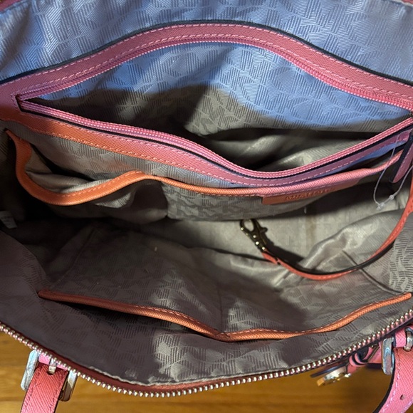 USED Michael Kors Coral Pink Saffiano Leather Tote - Picture 4 of 4